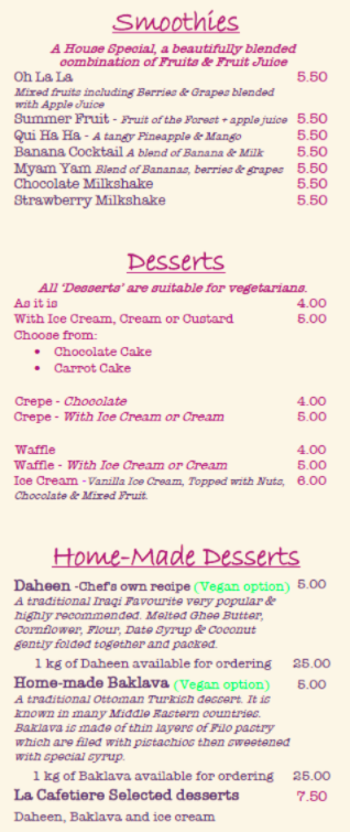 Smoothies & Desserts